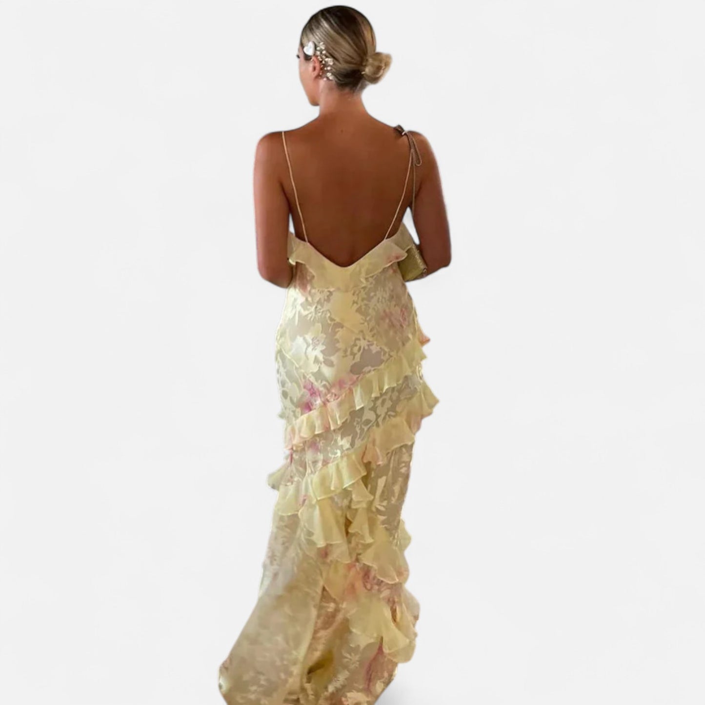 Ritouh | Women’s Graceful Maxi Dress – Airy Ruffles, Elegant Silhouette