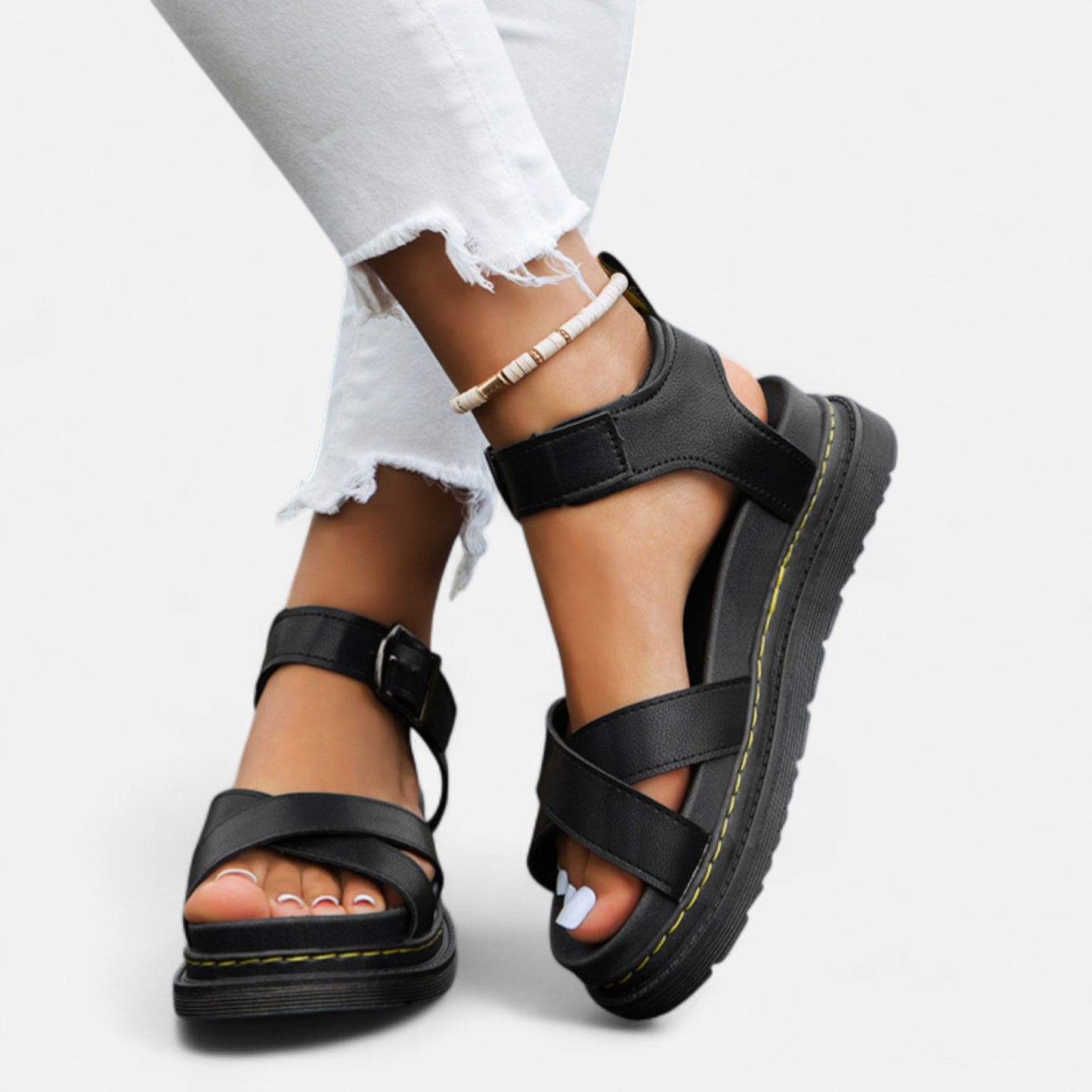 Ritouh | Women’s Roman Sandals – Chunky Sole & Cross-Strap Comfort