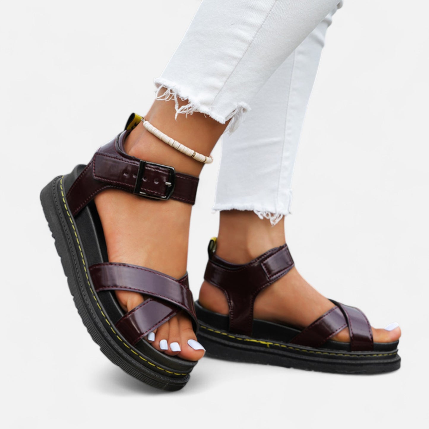 Ritouh | Women’s Roman Sandals – Chunky Sole & Cross-Strap Comfort