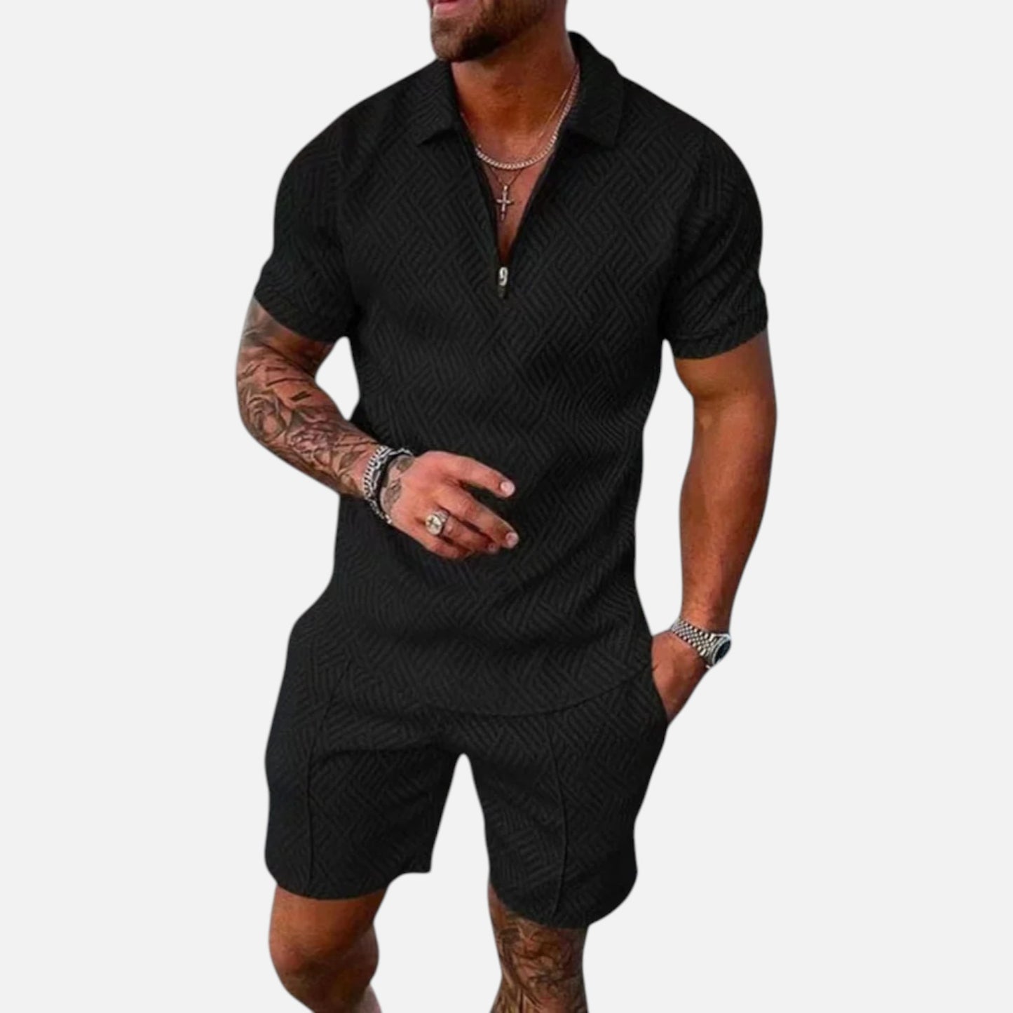 Ritouh | Men’s Polo & Shorts Set – Refined Casual Coordination